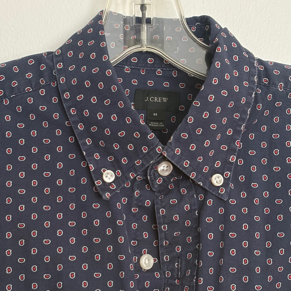 J. Crew men's blue paisley shirt